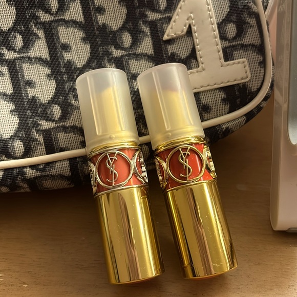 YSL Rouge Volupte Shine Lipsticks 2 of #15 & 1 of #6 Lip Balm - Picture 1 of 4